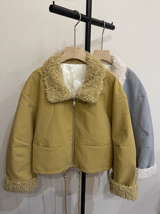 高品质韩系翻领皮毛一体外套女2025冬新款宽松百搭休闲保暖上衣潮