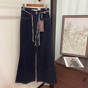 欧货时尚洋气阔腿微喇牛仔裤女2025秋季新款修身百搭显瘦喇叭裤