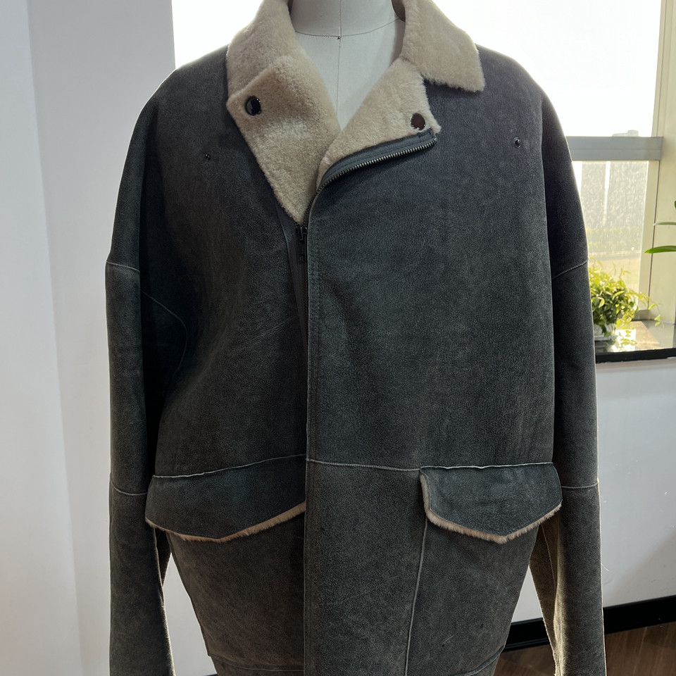 样衣 男女士通用真皮毛一体外套