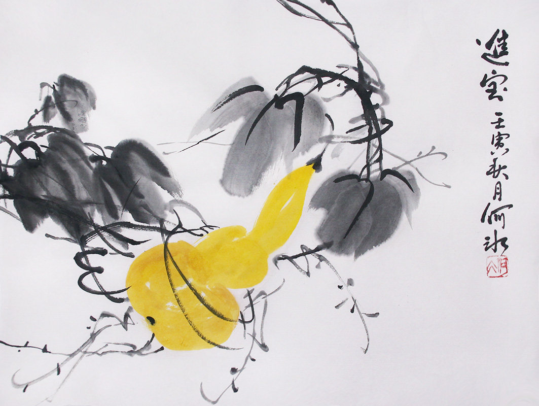 手绘国画葫芦字画真迹中式挂画餐厅装饰画好寓意乔迁送礼品书画芯