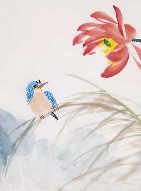 精品国画挂画水墨荷花手绘真迹