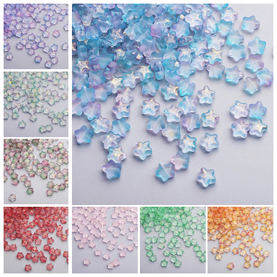 古风五角星磨砂琉璃手工流苏发簪