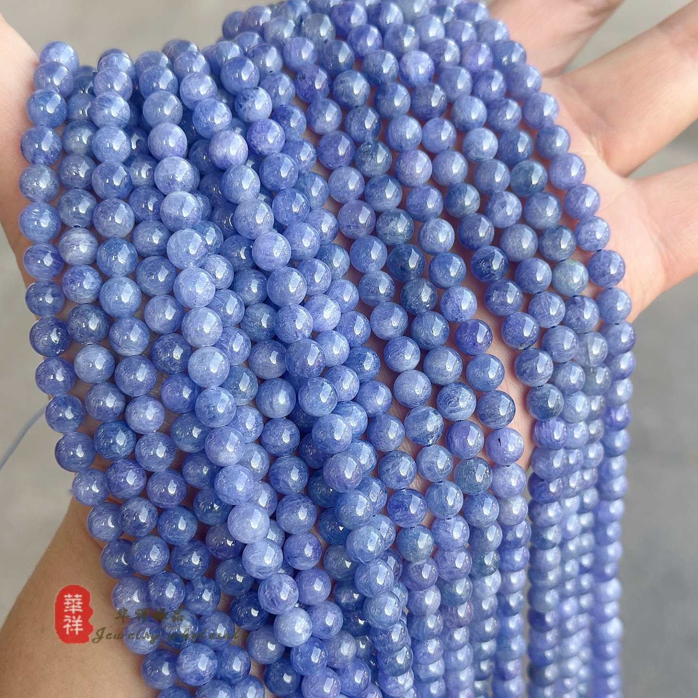 天然3A高货坦桑石圆珠 6-8mm坦桑尼亚蓝宝石散珠 diy手链项链配件