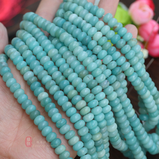 天然无优化天河石算盘珠亚马逊石散珠半成品diy手工串珠隔珠配件