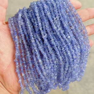 天然高货坦桑石碎石3-5mm坦桑石小粒随形散珠diy手链项链串珠配件