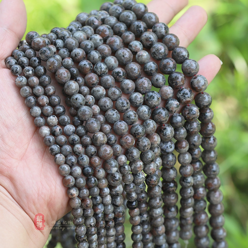 天然火焰石圆珠 6-10mm 紫荧光方钠石散珠 diy手链项链串珠配件