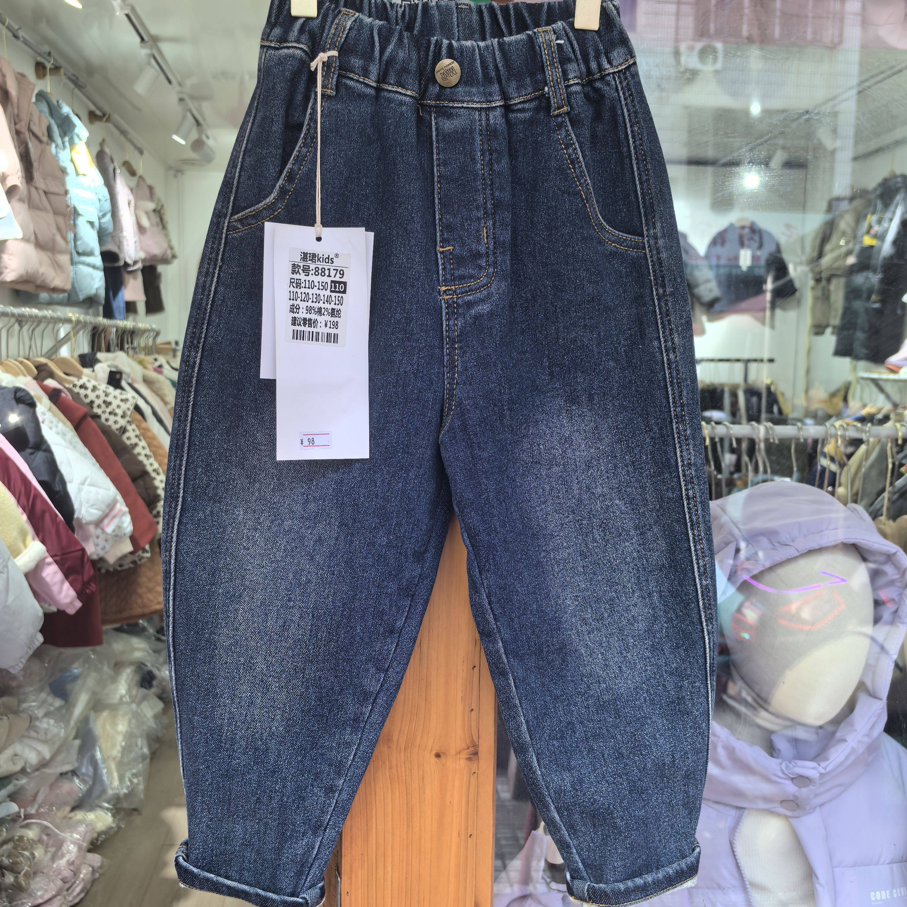 韩版男童裤子磨毛牛仔裤2025春款中童春秋宽松长裤儿童休闲裤潮