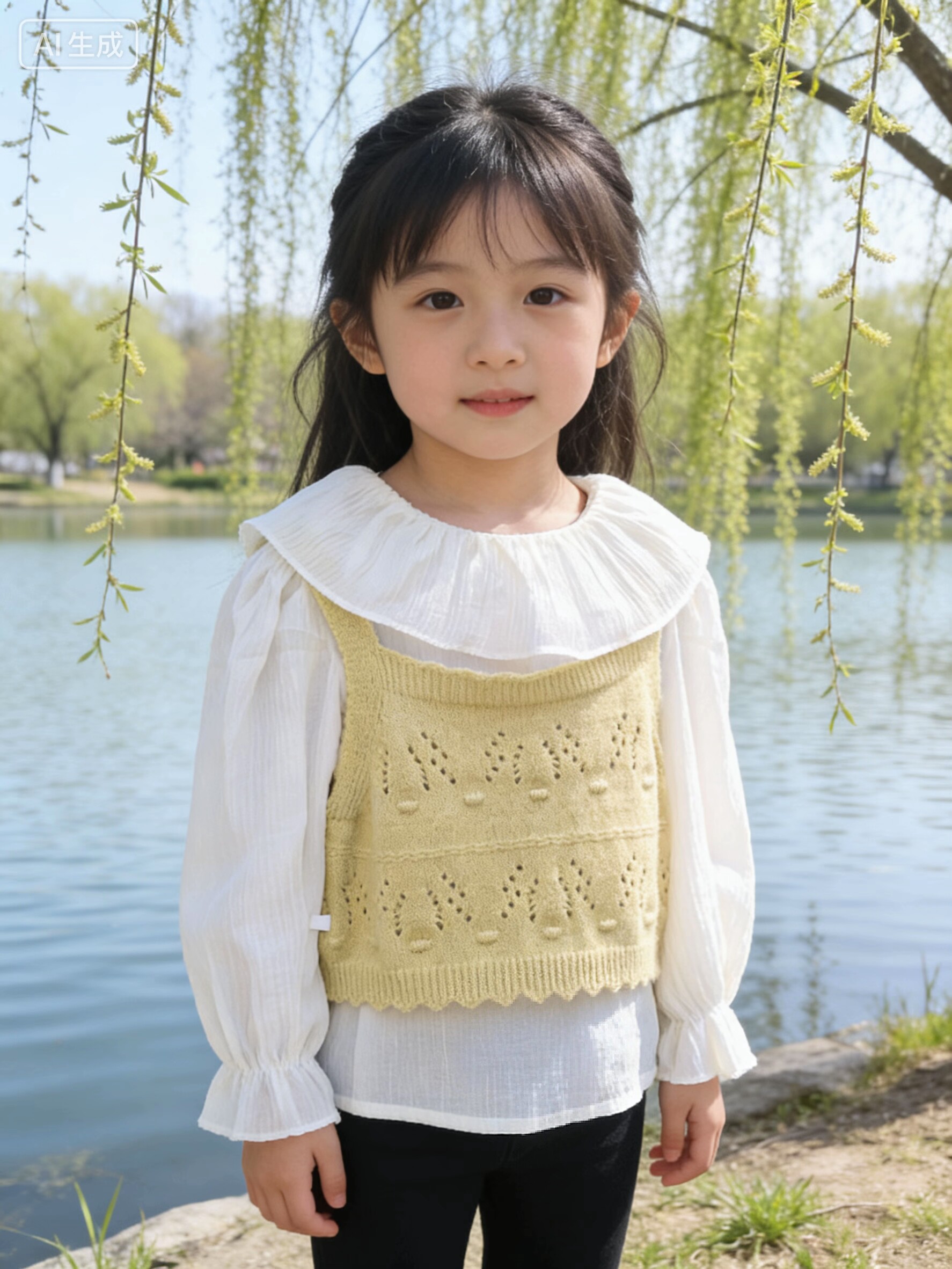 女童针织背心二件套2026春秋新款儿童洋气时髦小童女孩外穿娃娃衫