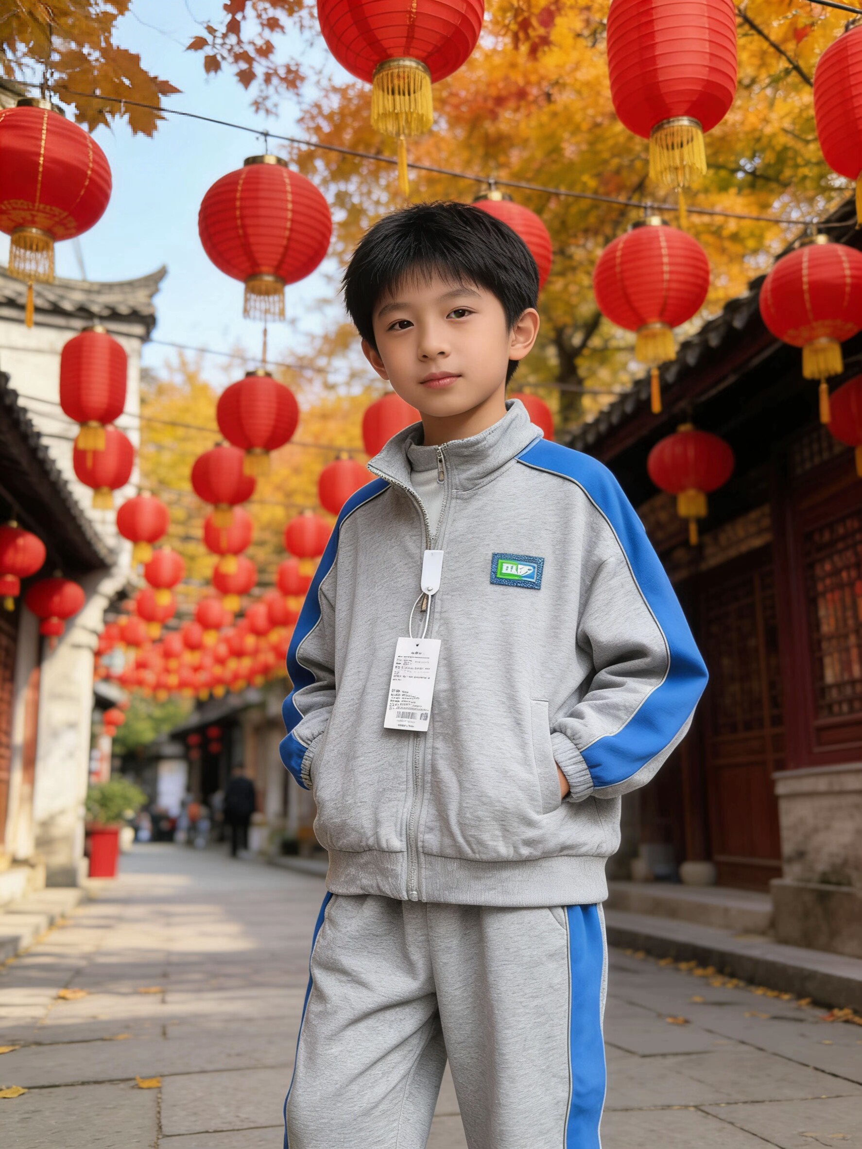 儿童男中大童运动套装春秋2026新款儿童洋气时髦宝宝休闲两件套