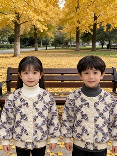 男女中童棉服春秋冬款2026新款儿童夹棉棉衣外套宝宝棉袄上衣