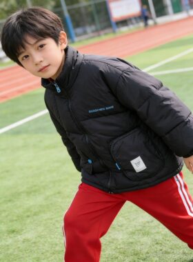 男中童羽绒服冬装2026新款侧拉链冬季男孩休闲保暖儿童洋气外套