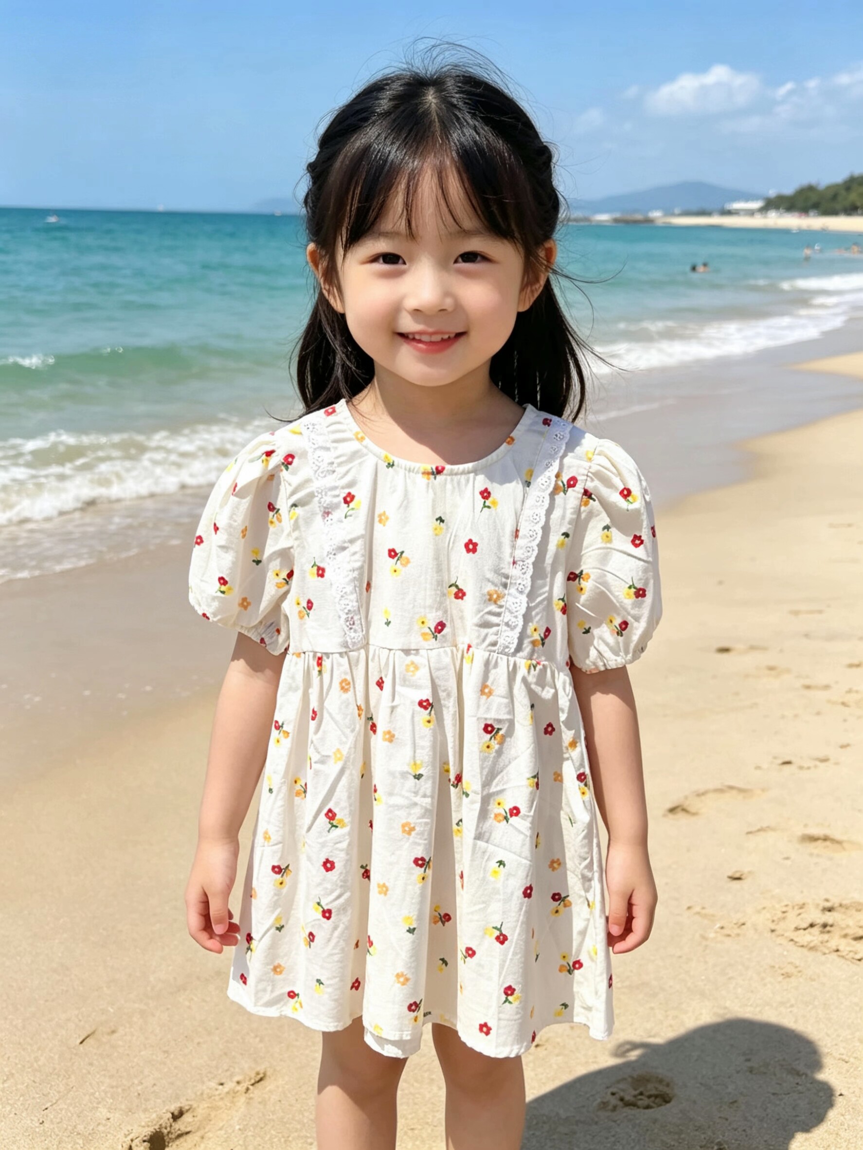 女小童连衣裙夏季新款清新甜美吸汗透气泡泡裙子生日礼物