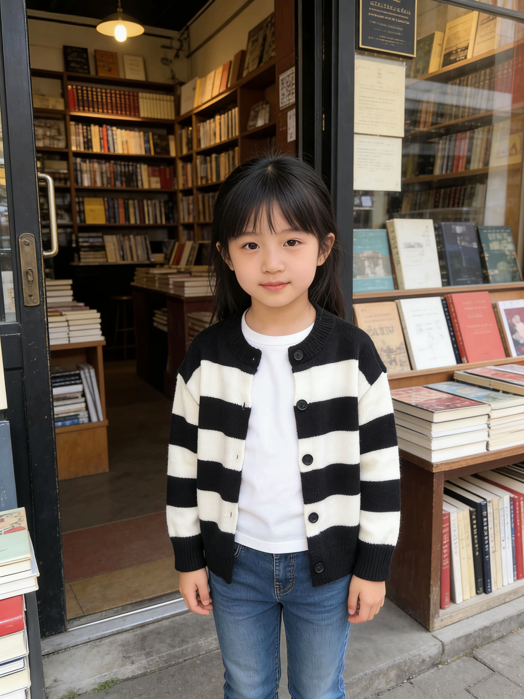 女中童条纹毛衣春秋2026新款儿童洋气时髦女宝宝针织开衫外套