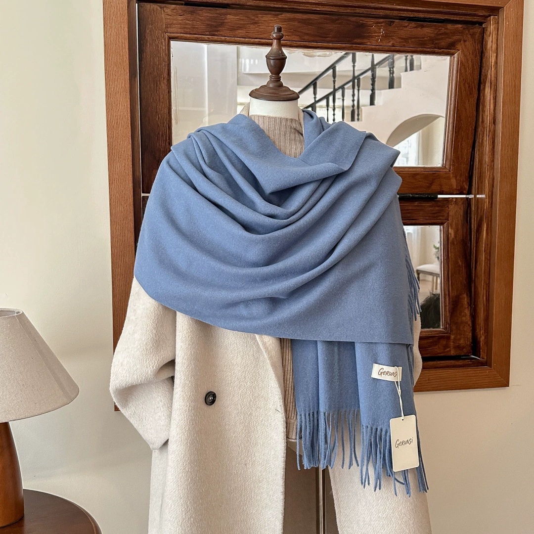 wer。纯素色厚围巾披肩细腻好手感仿羊绒保暖围脖男女