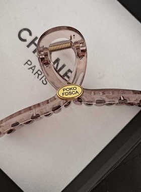 2026新款茶灰色抓夹小众韩式ins椭圆鲨鱼夹发抓后脑勺盘发发饰