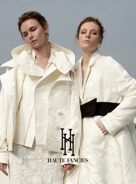 年轻的 HAUTE FANCIES后构想｜滑雪服式白色提花男友风连帽外套