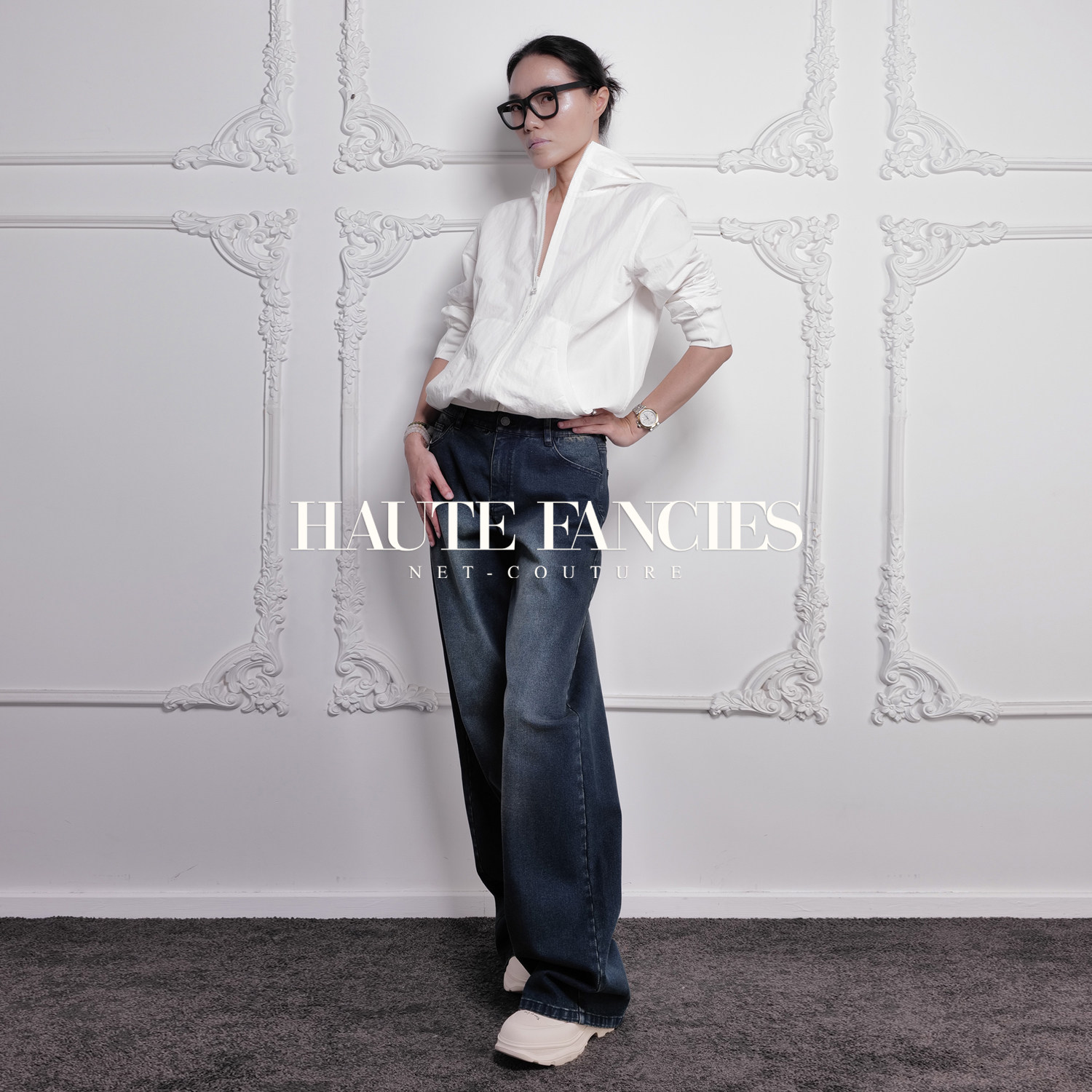 HAUTE FANCIES后构想｜运动风白色宽袖收腰带帽衫防晒户外短外套