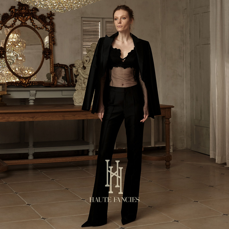 极致版型HAUTE FANCIES后构想 | 黑色丝毛混纺法式立裁收腰西装秋