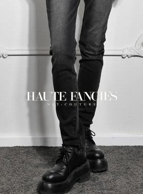 新年特供 HAUTE FANCIES后构想｜秋高级洗水牛仔黑色紧腿铅笔裤