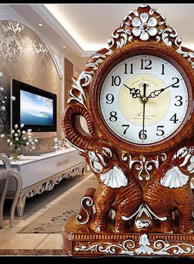 康巴丝时尚静音座钟欧式床头台钟家用电视柜时钟客厅卧室壁挂钟表