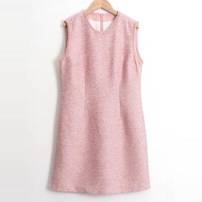 高端时尚女装品牌尾货秋冬法式无袖小香风显瘦背心连衣裙A字裙