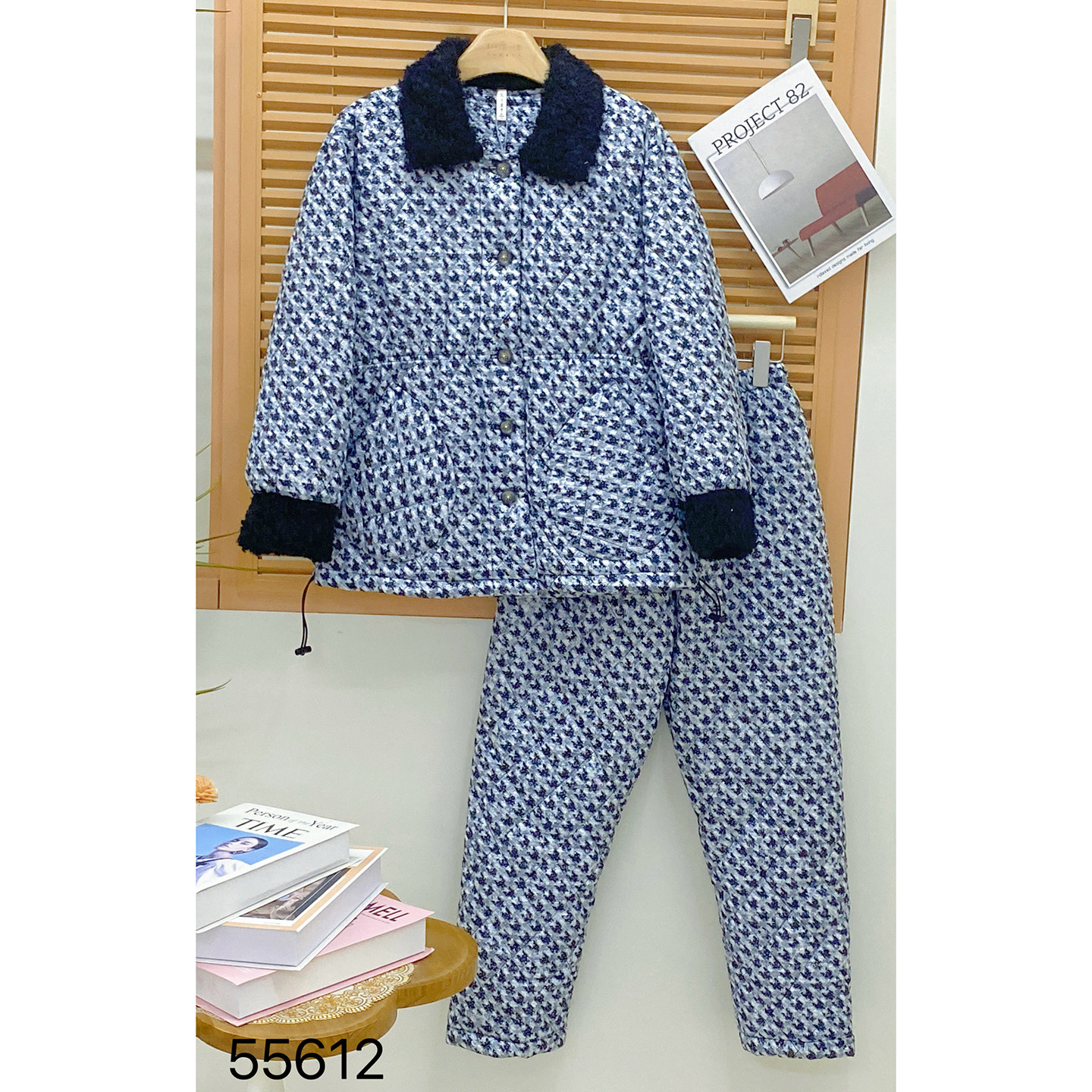 卡路曼女士睡衣2026冬季千鸟睡衣/家居服套装