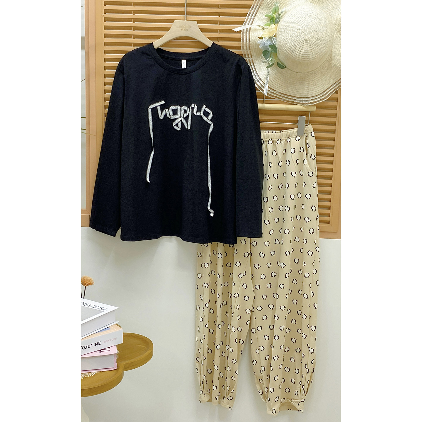 卡路曼女士2026秋季新品针织睡衣/家居服套装