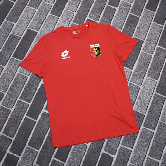 Genoa Men's Summer Polo Shirt Short Sleeve Breathable Sweat-Wicking Top for Football Team Running Sports