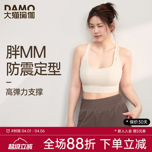 胖mm瑜伽服健身服普拉提训练服高强度防震运动背心 运动内衣女大码