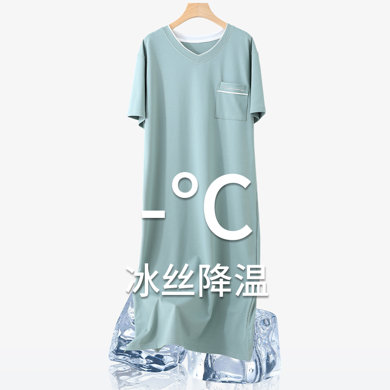 男士睡裙夏季薄款冰丝睡衣莫代尔