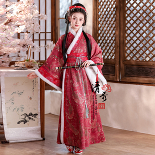 女童汉服2026新款儿童古装战国袍魏晋风冬季唐装中国风拜年演出服