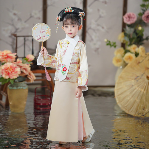 女童清朝满族小格格宫廷演出服