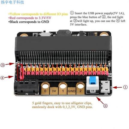 micro: bit扩展板microbit转接板IOBIT V2支持Scratch Python编程