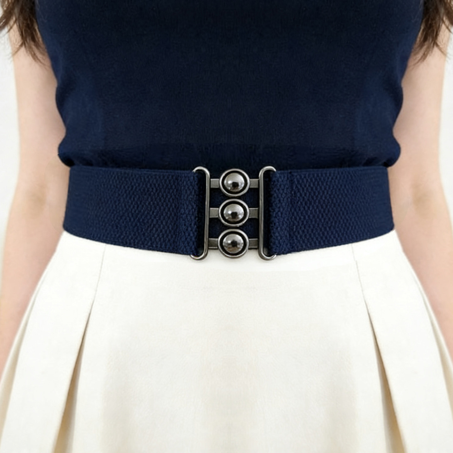 女式弹力松紧腰带甜美优雅收腰简洁宽腰封百搭配裙子羽绒腰封装饰