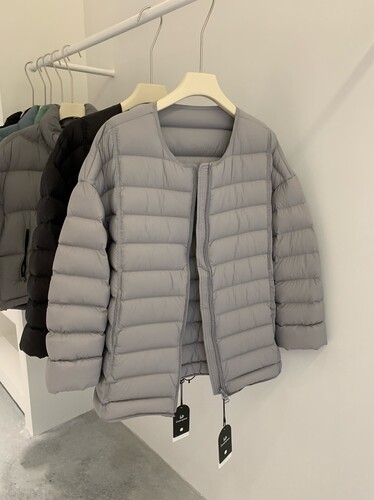 韩国东大门2025新款排骨羽绒服女中长款圆领90白鸭绒轻薄款外套