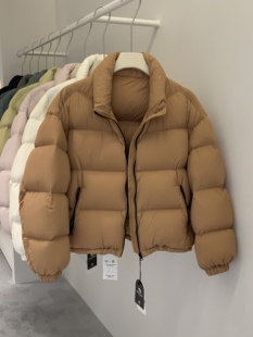 韩国东大门2025新款羽绒服女短款立领90白鸭绒面包服加厚外套