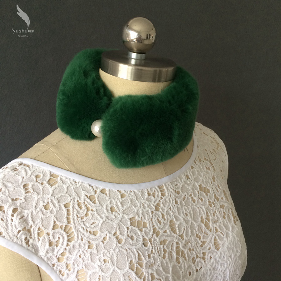 亲子双层纯色兔毛皮草珍珠扣围巾