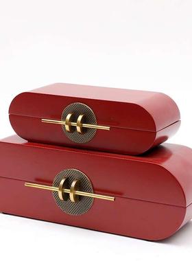 新中式风样板房玄关木质装饰盒