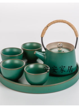 新中式风功夫茶具托盘软装饰品