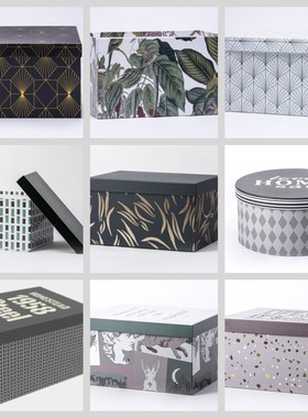 现代简约创意纸质首饰盒收纳盒桌面装饰盒衣柜衣帽间软装饰品摆件