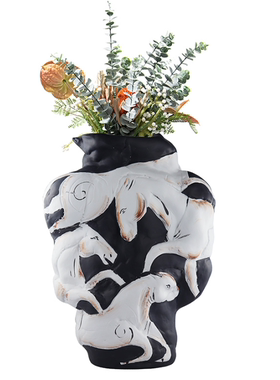 现代简约创意树脂花瓶花器民宿酒店前台装饰品茶几电视柜软装摆件