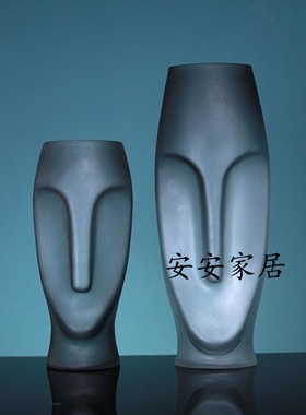ins人脸玻璃展厅插花瓶装饰品