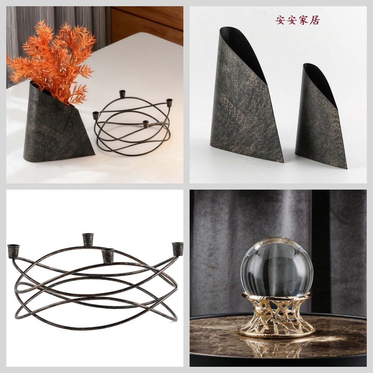 现代简约创意金属花瓶花器样板房家居桌面茶几电视柜装饰软装饰品,家居饰品,桌面摆件,淘宝优惠券,粉丝福利购,淘宝优惠卷