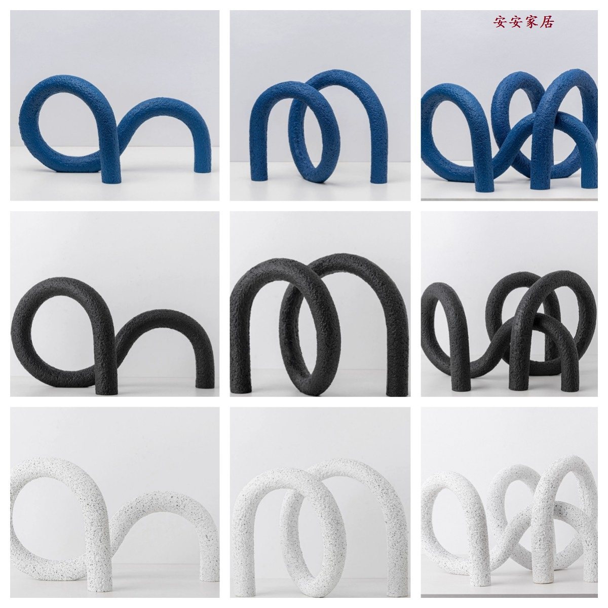 现代简约创意树脂曲线几何抽象摆件样板房桌面电视柜玄关软装饰品,家居饰品,桌面摆件,淘宝优惠券,粉丝福利购,淘宝优惠卷