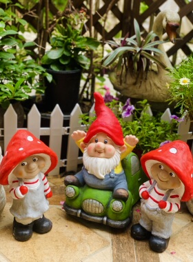 外货原单氧化镁小精灵蘑菇凳造型户外庭院摆件彩色装饰品家居摆件