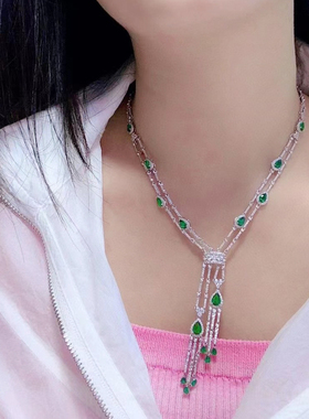 925银锆石项链婚礼晚宴礼服配饰