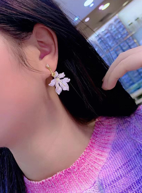 奢华满钻欧美925银锆石精镶耳环