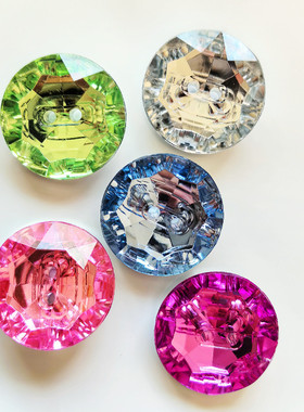 闪亮百搭亚克力双孔衬衣粉绿蓝白色开衫羊绒小扣花瓣圆形纽扣包邮