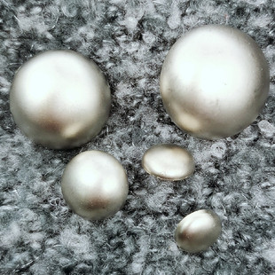 包邮 雾银色电镀圆形蘑菇扣仿金属开衫 衬衣连衣裙风衣外套大扣子