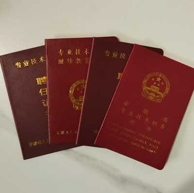 安徽省专业技术聘书聘任书教师医生护士工程师继续教育本评职称